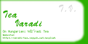 tea varadi business card